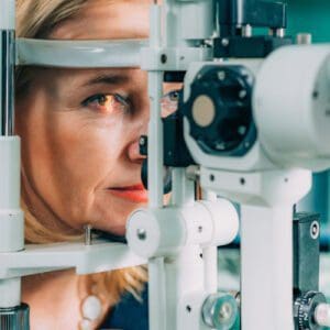Middle-Aged Woman having an eye exam