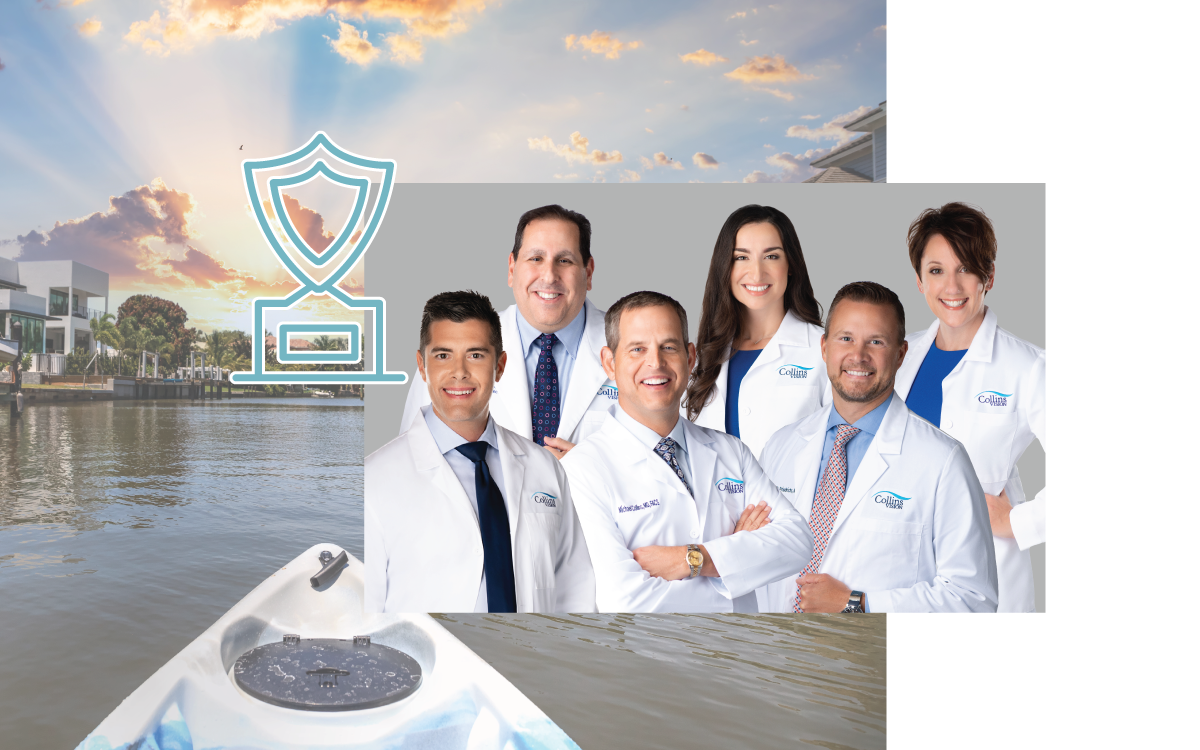 Collins Vision celebrating 20 years in Southwest Florida Dr. Michael J Collins, MD Dr. Jason C. Friedrichs, MD Dr. Bradley O'Neill Dr. Nicole Alessi Dr. Jay Rosen Jill Tanner APRN